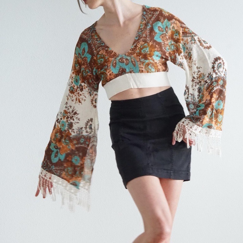 NWT Free People black mini shirt